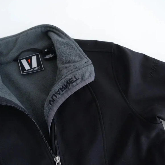 Vuarnet Black Fleece Lined Zip Up Long Length Light Jacket Size 6 - Picture 11 of 14